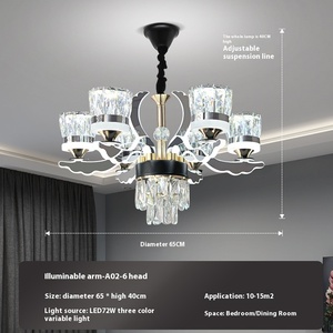 Candelabro de cristal redondo dorado de lujo clásico moderno, lámpara colgante, candelabros de cristal para sala de estar, comedor, dormitorio - Product Image 4