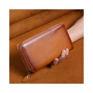 Portefeuille de luxe fait main pour femme en cuir végétal tanné, sacs à main et portefeuilles - Product Image 1