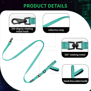 Set Tali Pengikat Anjing Multifungsi Tanpa Tangan dengan Model Dasar Warna Gradasi Es Serut, Tali Jalan-Jalan yang Dapat Disesuaikan - Product Image 6