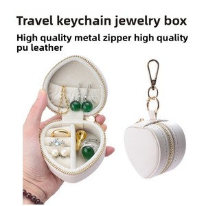 New Cute Simple and Portable PU Leather Jewelry Organizer for Girlssmall Hanging white <b>Trinket</b> <b>Box</b> - Product Image 4