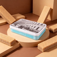 Grande boîte rectangulaire personnalisée vide en fer blanc pour bonbons, biscuits, chocolats, cadeaux alimentaires de Noël et du Nouvel An