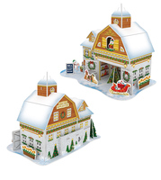 Puzzle de maison de Noël en papier 3D Paper Jazz Mini, jouet éducatif DIY écologique avec fonctions lumineuses et musicales