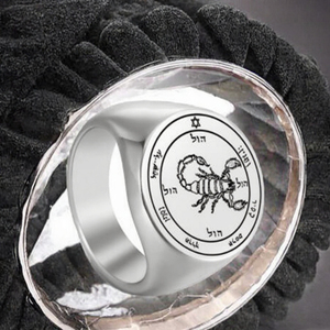 R002 44 Style Solomon Pentacles Sceau de Jupiter Mars Mercure Lune Saturne Soleil Vénus Talisman Anneaux en acier inoxydable marqués au laser - Product Image 3