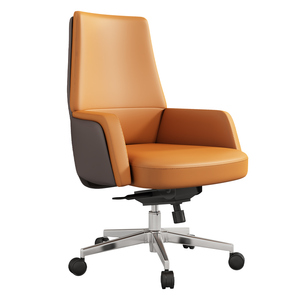 Silla de Oficina Ejecutiva de Cuero Genuino, Giratoria, Reclinable, con Función de Masaje, Silla de Cuero para Restaurante - Product Image 4