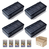 Boîte de rangement pour cartes gradées à 4 emplacements, design original, coque métallique haut de gamme, avec serrure TSA et fenêtre de visualisation pour cartes TCG