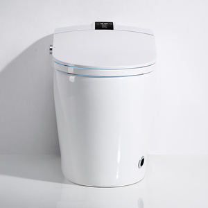 Bidet intelligent carré japonais en céramique - Capteur radar, siège chauffant, télécommande, à poser au sol, siphon en P, double chasse d'eau - Nouvelle Offre - Product Image 3