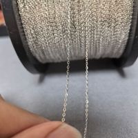 Chaîne Câble Scintillante en Argent Sterling 925 (0,3 mm, 0,35 mm) Non Finie pour Fabrication de Bijoux DIY, Apprêts de Colliers en Gros