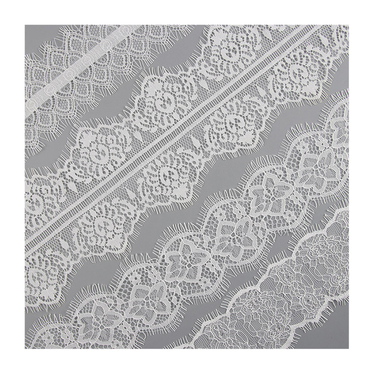 Non-Stretch Eyelash Voile Lace Chantilly Mesh Trimming Nylon Eyelash Lace Trim