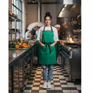 Grembiule da Lavoro Stile Giapponese Verde in Vera Pelle e Cotone per Bambini, Uso Commerciale e Ristorazione, Autentico Grembiule da Macellaio - Product Image 3
