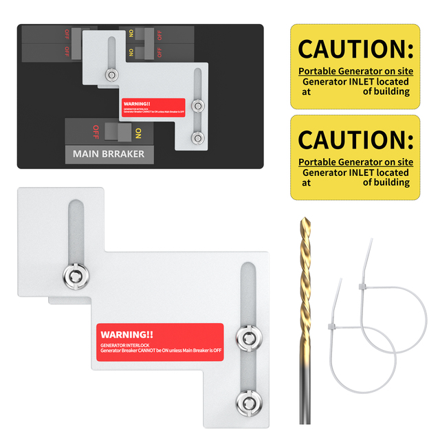 Generator Interlock Kit forEatonCutlerHammer Challenger BR and CH Series 150-200 Amp Panels 1 1/4 to 1 1/2 Inch Space