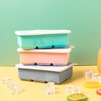 Offre Spéciale 6 cavités King Cube bacs à glace glace avec couvercle 6 trous grand Cube noir bac à glaçons pour boisson
