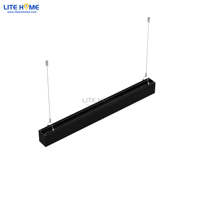 Lumière linéaire LED noire et blanche 220V-240V 20W, éclairage connectable, option de gradation 0-10V/DALI pour l'éclairage commercial des bureaux