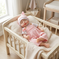 LOULOU Poupée Bébé Reborn Réaliste en Silicone Solide Rose, Jouet Compagnon pour Bébé