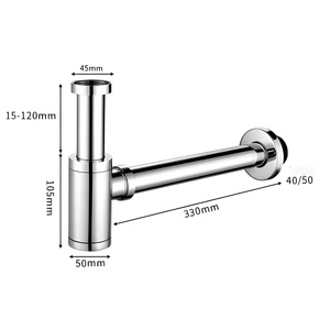 Sifone <span class=keywords><strong>a</strong></span> Bottiglia in Ottone da 1-1/4" Design Moderno Anticorrosione con Garanzia di 5 Anni per <span class=keywords><strong>Scarico</strong></span> Lavello Cucina <span class=keywords><strong>Bagno</strong></span> - Product Image 5