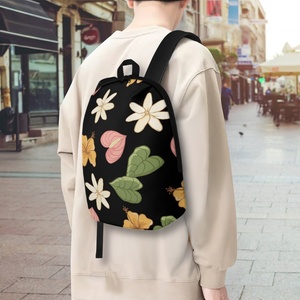 Sac à dos d'école pour enfants personnalisé imprimé de fleurs Sac à dos d'école pour filles à la mode Fermeture à glissière en métal en option Sac à dos d'université pour femmes - Product Image 4