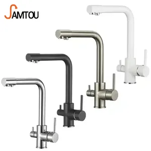 samtou 3 way spring pull down brushed nickel kitchen faucet water purifier taps pull down desk sink mixer kitchen faucet