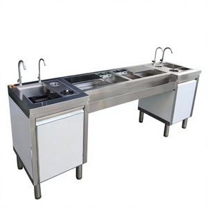 Comptoir de bar professionnel en acier inoxydable RTK avec bac à glace et évier pour bar de boîte de nuit - Product Image 1