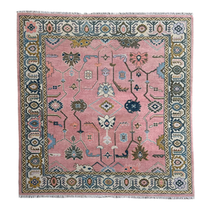 พรมปูพื้นแบบปักกันลื่นสีชมพูทันสมัยสำหรับใช้ปูพื้นห้องนั่งเล่นและเซ็ตจากผู้จำหน่ายอินเดีย - Product Image 1