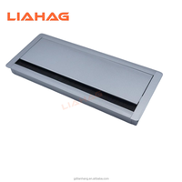 Boîte de passage de câbles carrée en aluminium durable pour bureau, avec fermeture douce