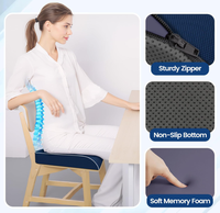 Coussin de siège ergonomique en mousse à mémoire de forme avec housse respirante et base antidérapante pour chaises de bureau et assise confortable à domicile