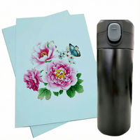 Kemeng DIY Autocollants Blancs Écologiques 20 Feuilles Paquet Fond Bleu Papier Transfert à l'Eau Utilisation pour Boîte Cosmétique Compatible Numérique