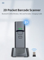 Mini portátil de mano 3 en 1 Bluetooth y USB con cable y lector de código de barras inalámbrico de 2,4G escaneo de código de barras portátil para iPhone PC