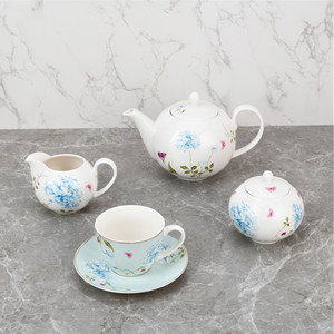 Fabricant de gros porcelaine fine porcelaine céramique théières et bouilloires ensemble floral de luxe crémier et pot à lait sûr usage domestique - Product Image 1