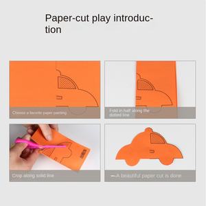 Libro fatto a mano <span class=keywords><strong>fai</strong></span> <span class=keywords><strong>da</strong></span> <span class=keywords><strong>te</strong></span> con taglio di carta per bambini giocattolo educativo per bambini di 4-6 anni ragazzi ragazze scuola materna adatto per bambini Origami materiali - Product Image 4