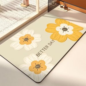 พรมเช็ดเท้าลายดอกไม้ Leguan ขนาด 38x58 ซม. 48x78 ซม. 58x88 ซม. กันลื่น กันน้ำ ทำจากดินไดอะตอม สำหรับห้องน้ำและทางเข้าบ้าน - Product Image 3