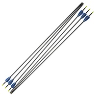 Flèches de tir à l'arc Elong Outdoor en carbone pur 4,2 mm, 30''-32'', ailettes multicolores, pour la chasse et le tir sur cible