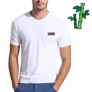 männer kleidung t-shirt Suppliers-Benutzer definierte leere V-Ausschnitt Bambus T-Shirt Herren Bambus Kleidung Großhandel