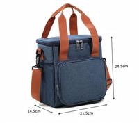 Bolsa de Almuerzo Portátil de Doble Capa, Impermeable, para Oficina, Estudiantes, Campamentos, Playa, Picnics, Gran Capacidad