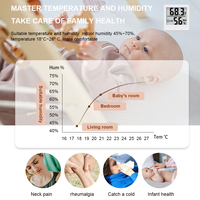 Thermomètre et hygromètre numériques portables miniatures en plastique avec écran LCD, indice de protection IP56, pour la salle de bain et la maison