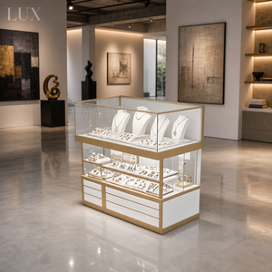ตู้โชว์เครื่องประดับทันสมัย LUX พร้อมตู้กระจกและไฟ LED สำหรับร้านบูติก - Product Image 5