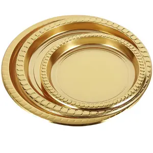 环保圆形可回收分割一次性塑料ps板形状餐盘
