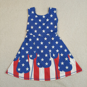 Vestido Deportivo de Verano para Niñas, Listo para Enviar, Vestido sin Mangas para Bebés y Niñas, Pantalones Cortos hasta la Rodilla para el 4 de Julio - Product Image 1