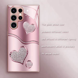 Elegante Cover per Cellulare in Vetro Temperato e TPU <span class=keywords><strong>con</strong></span> Stampa Cuore Rosa per Samsung <span class=keywords><strong>Galaxy</strong></span> S8 S9 S10 S20 S21 S22 S23 S24 S25 S26 - Product Image 3