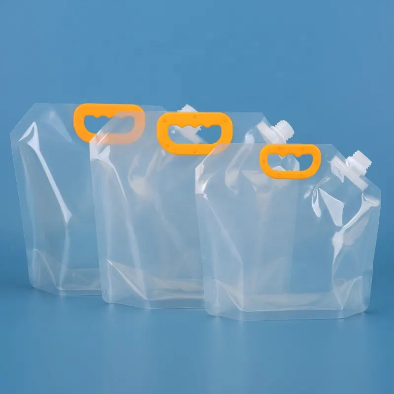 Sac d'emballage liquide en plastique personnalisé de 1,5 l, 2,5 l, 5l, pochette de bec de bière avec poignée