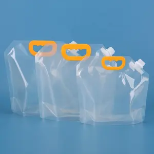 Bolsa de plástico personalizada para embalaje de líquidos, bolsa de boquilla de cerveza con mango, 1.5L, 2.5L, 5L