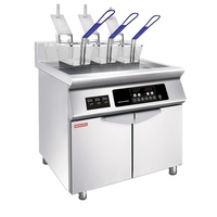 Friteuse à induction électrique commerciale pour frites, automatique, sans fumée, à bain d'huile ouvert, pour restaurants et hôtels