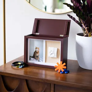 Manufacturer Wood Urn For Dog Ashes Cremation Boxes Pet Headstone Cat Urn Jewelry Memorial Picture Frame Memorial Bamboo