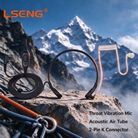 Microphone de gorge LSENG avec tube acoustique, écouteur de type K à 2 broches avec PTT, compatible avec les talkies-walkies Kenwood pour la sécurité et la patrouille