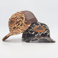 Gorra Trucker Richardson 112 de Camuflaje con 6 Paneles de Malla, Cierre a Presión, Parche de Cuero y Logotipo Personalizado Bordado para Caza, Venta al Por Mayor