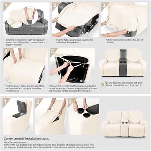 <span class=keywords><strong>Canapé</strong></span> inclinable à deux places en tissu jacquard doux, avec console centrale, housse de <span class=keywords><strong>canapé</strong></span> inclinable - Product Image 6