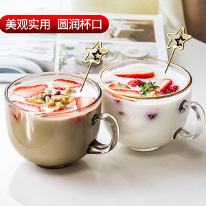 Mug en verre avec cuillère, grande capacité, pour lait, petit-déjeuner, flocons d'avoine, thé, vaisselle écologique - Product Image 3