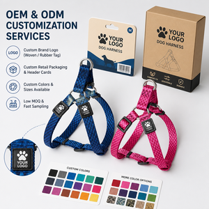 Arnés Rojo para Perro con Estampado de Huellas y Notas Musicales, Cierre de Hebilla Ajustable de Nailon para Perros Pequeños - Product Image 5