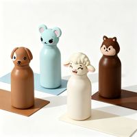 Mug isotherme portable en acier inoxydable en forme d'animal de dessin animé pour enfants, personnalisable, mignon, avec bec verseur, 6-12 heures