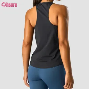 Workout Singlet Racer Rücken-Top Damen solide Farbe T-Shirts Weste ärmellos leichte Tank-Oberteile für Damen
