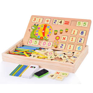 Boîte d'Apprentissage Cognitive <span class=keywords><strong>Montessori</strong></span> en Bois pour Enfants: Jeu de <span class=keywords><strong>Calcul</strong></span> Mathématique Multi-Horloge pour l'Éducation Précoce - Product Image 2