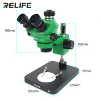 Microscope stéréo HD trinoculaire RELIFE RL-M5T-B1 0.7-5.0X Zoom continu Mise au point grand angle HD Microscope de réparation de téléphone portable